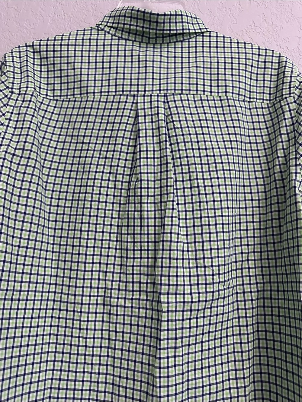 Ralph Lauren Boys Navy/Green Gingham Button Down Shirt Size XL